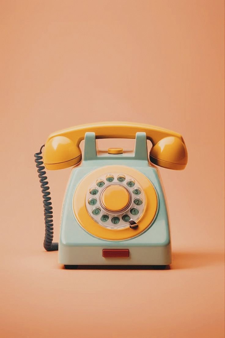 Vintage golden rotary telephone
