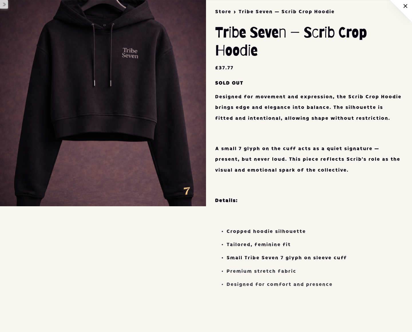 Tribe Seven – Scrib Crop Hoodie