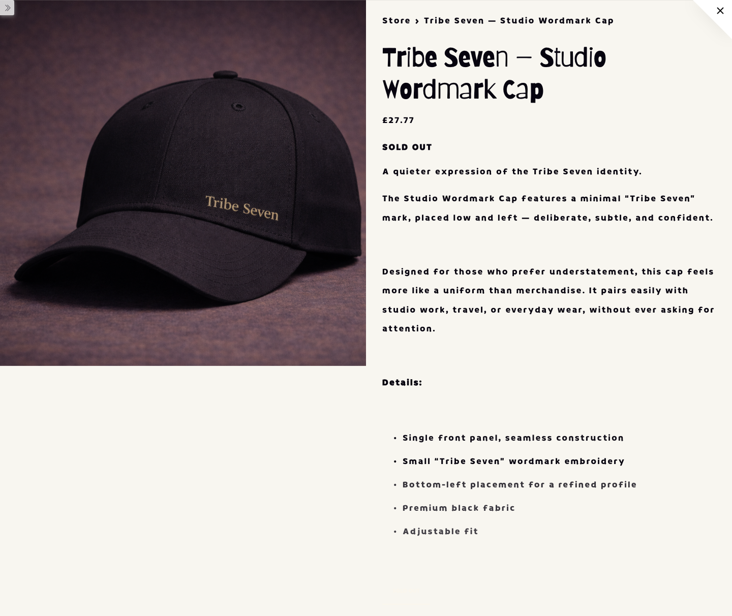 Tribe Seven – Studio Wordmark Cap